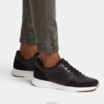 Men ANATOMIFLEX Leather-Mix Trainers Fitflop 882F348 Black - Image 2