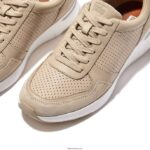 Men ANATOMIFLEX Leather-Mix Trainers Fitflop 882F349 Stone Beige - Image 4