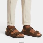 Men GOGH MOC Buckle Nubuck Sandals Fitflop 882F114 Brown Mix - Image 2