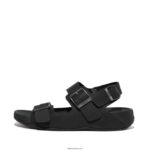 Men GOGH MOC Buckle Nubuck Sandals Fitflop 882F115 Black
