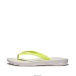 Men IQUSHION Ergonomic Flip Flops Fitflop 882F201 White/Yellow