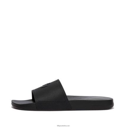 Men IQUSHION Pool Slides Fitflop 882F207 All Black