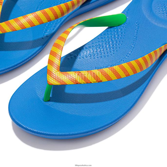 Men IQUSHION X YINKA ILORI Flip Flops Fitflop 882F210 Yellow/Red Alert - Image 3