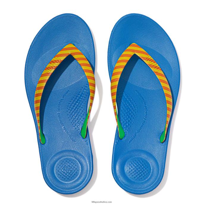 Men IQUSHION X YINKA ILORI Flip Flops Fitflop 882F210 Yellow/Red Alert - Image 4