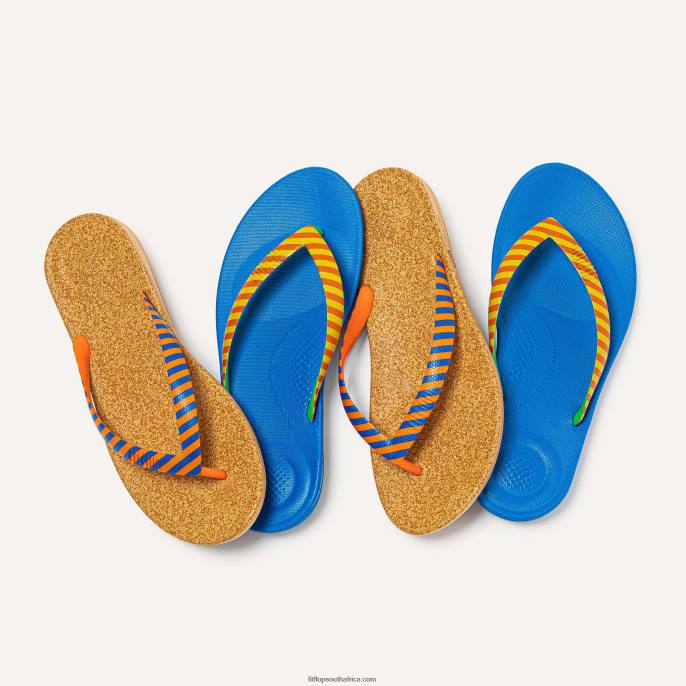 Men IQUSHION X YINKA ILORI Flip Flops Fitflop 882F210 Yellow/Red Alert - Image 5