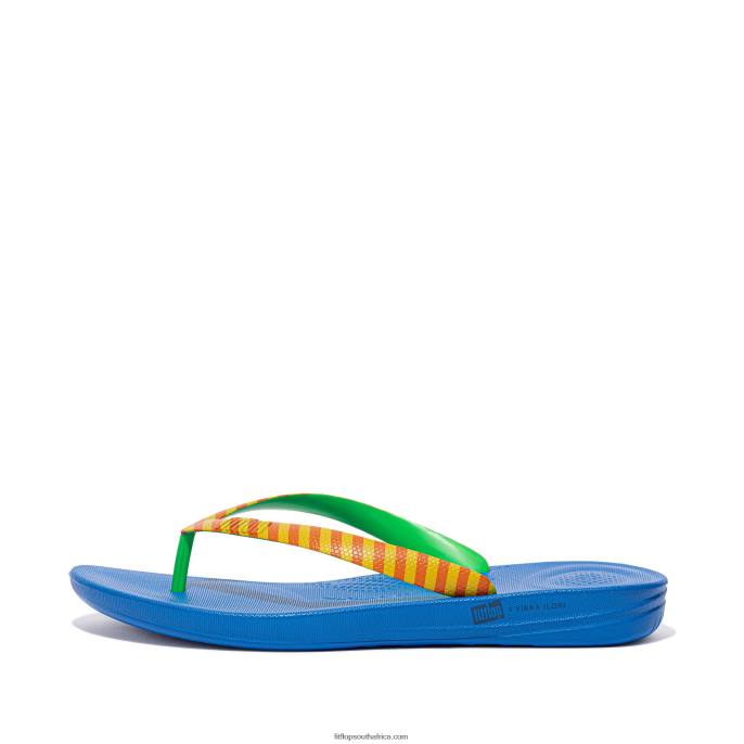 Men IQUSHION X YINKA ILORI Flip Flops Fitflop 882F210 Yellow/Red Alert - Image 1