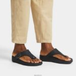 Men TRAKK II Buckle Nubuck Toe-Posts Fitflop 882F111 Black - Image 2