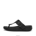Men TRAKK II Buckle Nubuck Toe-Posts Fitflop 882F111 Black