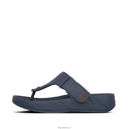 Men TRAKK II Leather Toe-Post Sandals Fitflop 882F121 Navy