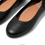 Women ALLEGRO Soft Leather Ballet Pumps Fitflop 882F285 Black - Image 3