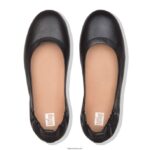Women ALLEGRO Soft Leather Ballet Pumps Fitflop 882F285 Black - Image 4