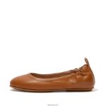 Women ALLEGRO Soft Leather Ballet Pumps Fitflop 882F289 Light Tan