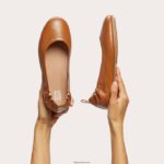 Women ALLEGRO Soft Leather Ballet Pumps Fitflop 882F289 Light Tan - Image 5