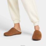 Women CHRISSIE Shearling Suede Slippers Fitflop 882F322 Tumbled Tan - Image 2