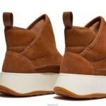 Women F-MODE Nubuck-Mix Flatform Bootie Trainers Fitflop 882F297 Light Tan - Image 4