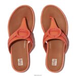 Women GRACIE Circlet Leather Toe-Post Sandals Fitflop 882F147 Sunshine Coral - Image 3