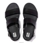 Women GRACIE Leather Back-Strap Sandals Fitflop 882F66 All Black - Image 3