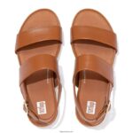 Women GRACIE Leather Back-Strap Sandals Fitflop 882F68 Light Tan - Image 3