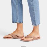 Women GRACIE Leather Flip Flops Fitflop 882F10 Soft Pink - Image 2