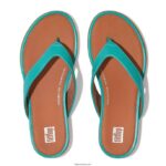 Women GRACIE Leather Flip Flops Fitflop 882F8 Tahiti Blue - Image 4