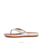Women GRACIE Metallic Leather Flip Flops Fitflop 882F11 Silver