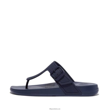 Women IQUSHION Adjustable Buckle Flip Flops Fitflop 882F1 Midnight Navy