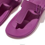 Women IQUSHION Adjustable Buckle Flip Flops Fitflop 882F5 Miami Violet - Image 3