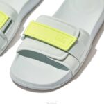 Women IQUSHION Adjustable Water-Resistant Slides Fitflop 882F107 Blue/Yellow - Image 4
