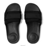 Women IQUSHION Adjustable Water-Resistant Slides Fitflop 882F108 All Black - Image 3