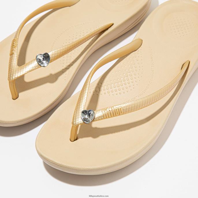 Women IQUSHION CHARMS Crystal Heart Charms 2-Pack Fitflop 882F30 Clear - Image 3