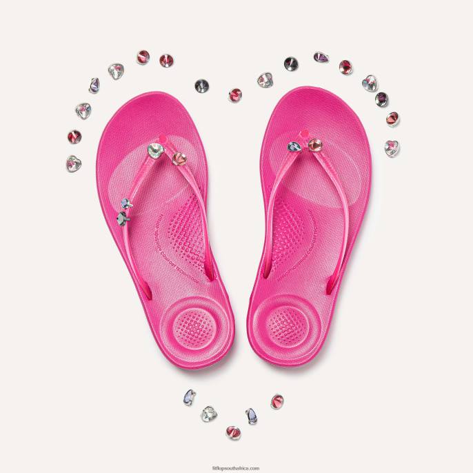 Women IQUSHION CHARMS Crystal Heart Charms 2-Pack Fitflop 882F30 Clear - Image 5