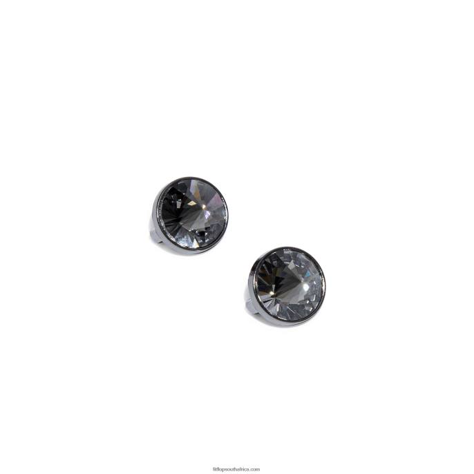 Women IQUSHION CHARMS Crystal Round Charms 2-Pack Fitflop 882F36 Pewter - Image 1