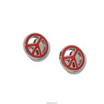 Women IQUSHION CHARMS Peace Sign Resin Charms 2-Pack Fitflop 882F38 Neon Orange