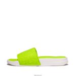 Women IQUSHION E01 Neon Felt Slides Fitflop 882F176 Electric Yellow