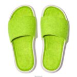 Women IQUSHION E01 Neon Felt Slides Fitflop 882F176 Electric Yellow - Image 3