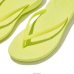 Women IQUSHION Ergonomic Flip Flops Fitflop 882F19 Electric Yellow - Image 3