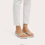 Women IQUSHION Ergonomic Flip Flops Fitflop 882F21 Silver - Image 2