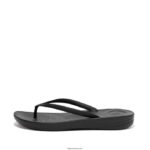 Women IQUSHION Ergonomic Flip Flops Fitflop 882F25 All Black