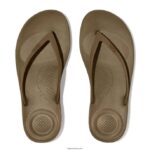 Women IQUSHION Ergonomic Flip Flops Fitflop 882F31 Mossy - Image 4