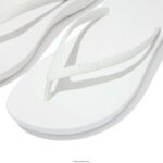 Women IQUSHION Ergonomic Flip Flops Fitflop 882F33 Urban White - Image 3