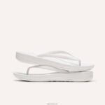 Women IQUSHION Ergonomic Flip Flops Fitflop 882F33 Urban White - Image 5