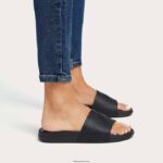 Women IQUSHION Pool Slides Fitflop 882F179 All Black - Image 2