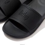 Women IQUSHION Pool Slides Fitflop 882F179 All Black - Image 4