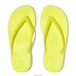 Women IQUSHION Sparkle Flip Flops Fitflop 882F15 Electric Yellow - Image 4