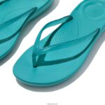 Women IQUSHION Transparent Flip Flops Fitflop 882F34 Tahiti Blue - Image 3