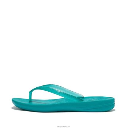 Women IQUSHION Transparent Flip Flops Fitflop 882F34 Tahiti Blue