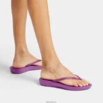 Women IQUSHION Transparent Flip Flops Fitflop 882F35 Miami Violet - Image 2