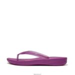 Women IQUSHION Transparent Flip Flops Fitflop 882F35 Miami Violet