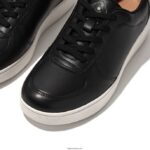 Women RALLY Leather Panel Trainers Fitflop 882F239 Black - Image 3