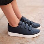 Women RALLY Leather Strap Trainers Fitflop 882F261 Midnight Navy - Image 2